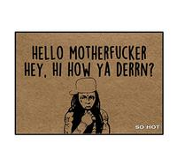 Irene's Store So Hot Funny Door mat Custom Indoor Hello Motherfucker Hey, Hi How Ya Derrn23.6x15.6 Inch Home and Office Decorative Entry Rug Garden/Kitchen/Bedroom Mat Non-Slip Rubber