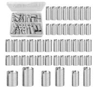 Irenwarl 48pcs Stainless Steel Threaded Insert Nuts, M4-M6/M6-M8/M8-M10, Hex Socket Drive, Reducing Nut, Insert Nut, Furniture