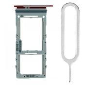 iReplaceParts SIM Tray Replacement Compatible With Samsung Galaxy S20 / s20+ / S20 Ultra Dual Sim Holder Slot Rubber Gasket With Sim Tray Ejector Tool (Red)