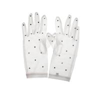 IRFHDCX Figure Skating Gloves Custom Adult Mesh Fabric Competition Shiny Rhinestones Protect Both Wrists for Competition and Practice Protection(White,M)