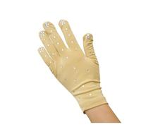 IRFHDCX Figure Skating Show Gloves Adults Hot Drill Magic Skid for Competition and Practice Protection(Khaki,M)