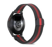 IRFHDCX Metal Watch Strap 20mm 22mm Metal Milanese Loop Strap For Watch 7/6/5/4 Active 2 Sport Bracelet Band(Black red,22mm)