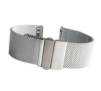 IRFHDCX Metal Watch Strap Mesh Milanese Loop Strap Stainless Steel Metal Quick Release Bracelet Double Press Butterfly Buckle Watch Band 18mm 20mm 22mm(Silver,20mm)