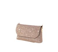 IRFHDCX Mini Rhinestone Square Bag Metal Double Chain Shoulder Bag Sparking Party Bag Diamond Coin Purse(Champagne)