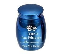 IRFHDCX Pet Urns For Dogs Ashes Mini Pet Ashes Sealed Box Paw Print Moisture Proof Funeral Urn For Pets Waterproof(Blue)