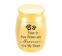 IRFHDCX Pet Urns For Dogs Ashes Mini Pet Ashes Sealed Box Paw Print Moisture Proof Funeral Urn For Pets Waterproof(Gold)