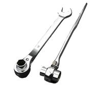 IRFHDCX RatchetSpanner Wrench Quick Release Bar Black Double Ended Socket Ratcheting Podger Scaffold Spud for Pipe Furniture Machinery DIY(19-22B)