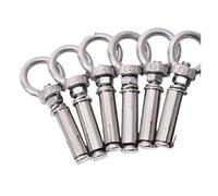 IRFHDCX Screw Eyes Heavy Duty Eyebolt M6 Stainless Steel Anchor Fastener Secure Concrete Lifting Ring Closed Hook Sleeve Wall Nut Hardware(M6x50,5PCS)