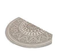 IRFHDCX Shower Mat Semi Circle Welcome Half Moon Kitchen Rugs Inside Doormat Indoor Non Slip Washable Blue Outdoor Rug For Home Decor(Color1,50X80CM)