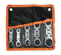 IRFHDCX Stubby Wrenches Set, Flex Head Ratcheting Wrench Double Box End Ratchet for Pipe Furniture Machinery DIY