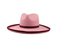 IRFHDCX Women's Bowler Hat 10cm Big Brim Fedora Hats Autumn Winter Jazz Top Hat Women's Wide Felt Cap(Color 06)