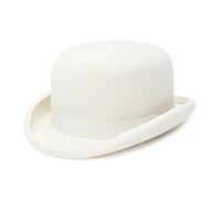 IRFHDCX Women's Bowler Hat Felt White Bowler Hat For Men/Women Satin Lined Party Formal Fedora Costume Magician Cap(XL(61cm))