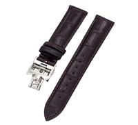 IRFKR 19mm 20mm 22mm Double-sided cowhide Watch Bands For Vacheron VC Watch Strap Constantin For Men And Women Cow Leather Bracelets(Dark brown Silver,20mm)