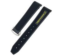 IRFKR 19mm Silicone Watch band Women Men Watchbands For Omega Sxwatch Speedmaster 007 Seamaster 300 AT150 Silicone Watch Strap(Yellow round,19mm)