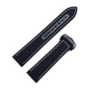 IRFKR 20mm 22mm Nylon Canvas Watch Band For Omega Strap Seamaster 300 AT150 Fabric Leather AQUA TERRA150 Watchband Deployment Buckle(Blk Blk Buckle,21mm)