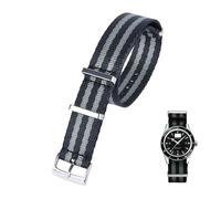 IRFKR 20mm High Density Nylon Bracelet Soft for Omega Speedmaster 007 Seatbelt Wristband Military Sport Retro Watchband for Seiko Strap Braid Belt(Black Gray,20mm)