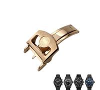 IRFKR 316L Stainless Steel 18mm Deployment Watch Buckle，For IWC Spitfire Leather Watchband Folding Clasp(Rose gold 2)