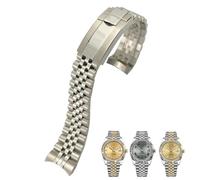 IRFKR 316L Stainless Steel Watchband 20mm Fit For Rolex Datejust Oyster Perpetual 36mm Watch Dial Strap Silver Golden Solid Wristband(Silver)