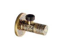 IRFKR Antique Black Stainless Steel Angle Valve 1/2x1/2 Bathroom Water Flow Control Corner Tap(Light Green)