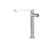 IRFKR Brushed Gold Tall Single Hole Basin Faucet: Single Handle Hot Cold Elevated Luxury Spout(C)