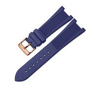 IRFKR For PP Patek Philippe Silicone Watch Belt 5711 5712g Nautilus Watch Strap Special Interface 25mm*13mm Watchband(Blue-rosegold)