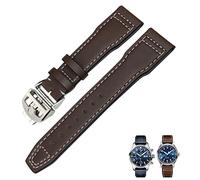 IRFKR Genuine Leather Watch Strap 20mm 21mm 19mm 22mm Cowhide Watchbands For IWC Mark Big Pilot Spitfire PORTOFINO Watch Accessories(Original Brown 2,21mm)