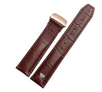 IRFKR Genuine Leather Watchband For Watch Strap 20mm 22mm Folding Buckle Leisure Business Cow Leather Bracelet(Brown rose buckle,20mm)