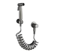 IRFKR Rose Gold Handheld Bidet Sprayer Kit - Wall-Mount Toilet Douche Set with Coiled Hose & Copper Valve, Shattaf Shower Head(D)