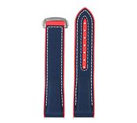 IRFKR Rubber Silicone Watch Strap Nylon Watchband For Omega Seamaster 300 Speedmaster 8900 Planet Ocean Tools 20mm 22mm Watchbands(Blue red-A bucke,20mm)