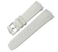 IRFKR Rubber Watchband 23mm 22mm 24mm Watch Strap for Tudor Heritage Black Bay Bronze Pelagos Black Red Waterproof Sport Bracelets(White Black,22mm Black buckle)