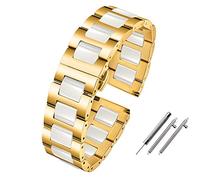 IRFKR Smart watchband 20mm 22mm Ceramic bracelet For Samsung gear S2 S3 S4 Replacement Strap For HUAWEI watch2 Pro gt2 magic bands(Beige,18mm)