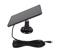 Irfora 4W Solar Charging Panel Camera, Micro USB and USB C Output, IP65, 360° Rotation Wall Bracket for Outdoor Surveillance Cameras, Stable Power Supply with Monocrystalline Silicon (Black)
