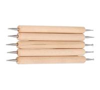 Irfora 5Pcs Double End Tracing Dotting Stylus Set, Fine Line Drawing Tools, Various Ball Head Diameters for Painting Engraving, Beech Stainless Steel Pen