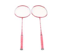 Irfora Badminton Racket Set for Beginners, Super Light Material (Red)