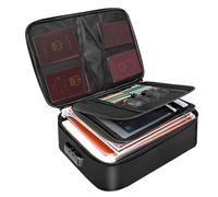 Irfora Fireproof Document Bag Zipper Closure Storage Pouch for Home Office Travel Safe Water Resistant Organizer (with Lock)