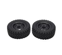 Irfora High Grip RC Tires 2PCS Rubber Tire Set Compatible with 1/14, 1/16 Scale RC Cars, Replacement for Suchiyu MJX HBX WLtoys, Excellent Terrain Adaptability (Black)