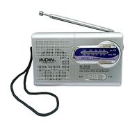 Irfora Mini Radio, BC-R119 AM/FM Dual Band Mini Radio Receiver Portable Player Built-in Speaker with a Standard 3.5MM Headphones Jack Silver grey
