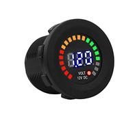 Irfora Motorcycle Voltmeter, LED Digital Display Volmeter Voltage Volt Meter Gauge, Timely Grasp Battery Status, Mini Size, Easy to Install, Fits for Most DC 12V Vehicles, Improve