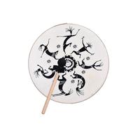 Irfora Shaman Hand Drum, Cowhide Drumhead Frame Drum, Vibrant Sound Drums for Music Accompaniment, Chanting, Dance Performances (14in)