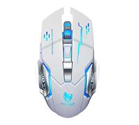 Irfora Wireless Mouse,Thunder Wolf Q13 Charging Mute Wireless Mouse Gaming Business Luminous Mechanical Mouse Cross-Border [Q13 Dual Mode] Pearl White