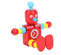 Irfora Wooden Robot Toy for Kids (Red) | Non- material, flexible design, learning through play, bright colors, imaginative gift