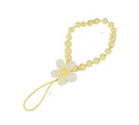 IRGVJIFR Beaded Phone Lanyard Flower Beaded Phone Charm Lanyard - Aesthetic Cute Wristlet Strap For Mobile Phones Sweet Accessory(Yellow)