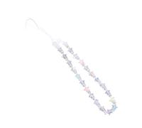 IRGVJIFR Beaded Phone Lanyard Pendant Star Beaded Phone Chain Y2K Sparkling Heart Strap Anti-Lost Colorful Mobile Lanyard Bag(White-star)