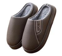 IRGVJIFR Cotton Slippers Cotton Slippers Winter Thickened Warm Men's Lined Large Size Home Casual(Grey,42)