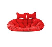 IRGVJIFR Egg Chair Cushion Hanging Basket Cushion Thickened Double Swing Sofa Household Chair Indoor Outdoor Cradle For the garden(Red)