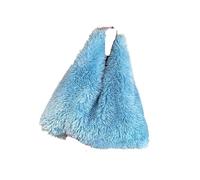 IRGVJIFR Fluffy Bag Fluffy Plush Handbag Tote Winter Women Bag Faux Fur Shoulder Soft Large Capacity Lamb Wool Shopping Lady(Blue)
