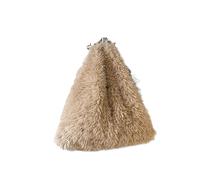 IRGVJIFR Fluffy Bag Fluffy Plush Handbag Tote Winter Women Bag Faux Fur Shoulder Soft Large Capacity Lamb Wool Shopping Lady(Khaki)