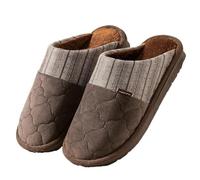 IRGVJIFR Mens Slippers Plus Size 48 49 Waterproof Men Down Slippers Winter Indoor Shoes Male Rubber Mans Flurry Slides Floor Man(MD-19 Brown,CN48-49)