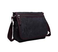IRGVJIFR Messenger Bag Canvas Messenger Satchel Bags Buckle Casual Portable Shoulder Briefcase Travel Trend Simple Pack(Black)