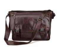 IRGVJIFR Messenger Bag Oil Waxed Genuine Leather Shoulder Bag Men Messenger Bag Leather Crossbody Bag Casual